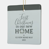First Christmas In Our New Home Family Photo Keramisch Ornament (Links)