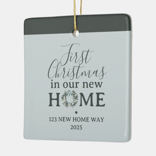 First Christmas In Our New Home Family Photo Keramisch Ornament (Links)