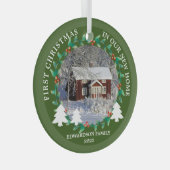 First Christmas in our new Home house photo Glas Ornament (Voorkant Rechts)