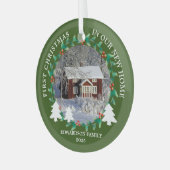 First Christmas in our new Home house photo Glas Ornament (Voorkant links)