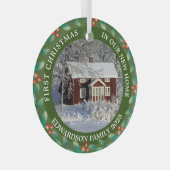 First Christmas in our new Home house photo Glas Ornament (Voorkant Rechts)