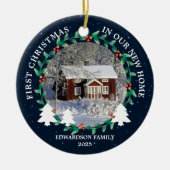First Christmas in our new Home house photo Keramisch Ornament (Voorkant)