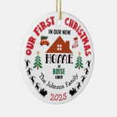 First Christmas In Our New Home Personalized Keramisch Ornament (Rechts)