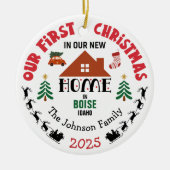 First Christmas In Our New Home Personalized Keramisch Ornament (Voorkant)