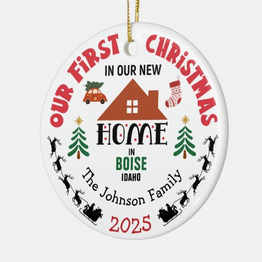 First Christmas In Our New Home Personalized Keramisch Ornament (Links)