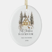 First Christmas in Our New Home Winter View Keramisch Ornament (Rechts)
