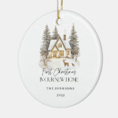 First Christmas in Our New Home Winter View Keramisch Ornament (Links)