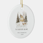 First Christmas in Our New Home Winter View Keramisch Ornament (Rechts)