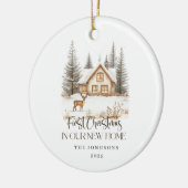 First Christmas in Our New Home Winter View Keramisch Ornament (Links)