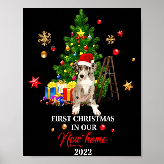 First Christmas In Our New Home Xmas Dalmatian T S Poster (Voorkant)