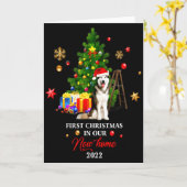 First Christmas In Our New Home Xmas Gift For Husk Kaart (Gele Bloem)