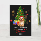 First Christmas In Our New Home Xmas Maltese Dog T Kaart (Voorkant)