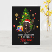 First Christmas In Our New Home Xmas Newfoundland Kaart (Gele Bloem)