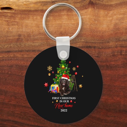 First Christmas In Our New Home Xmas Newfoundland  Sleutelhanger (Voorkant)
