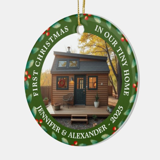 First Christmas in our Tiny Home house photo Keramisch Ornament (Links)