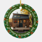 First Christmas in our Tiny Home house photo Keramisch Ornament (Achterkant)