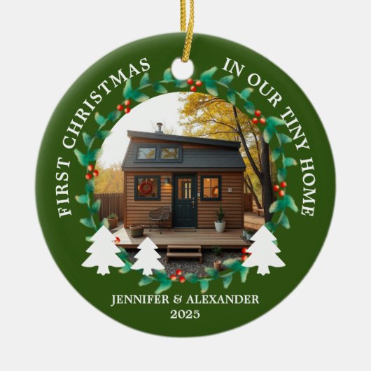 First Christmas in our Tiny Home photo Keramisch Ornament (Voorkant)