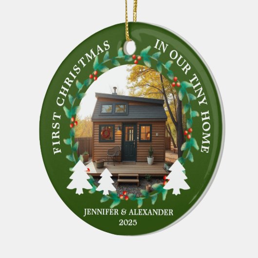 First Christmas in our Tiny Home photo Keramisch Ornament (Links)