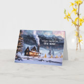 First Christmas in Your New Home Cabin in the Snow Kaart (Gele Bloem)