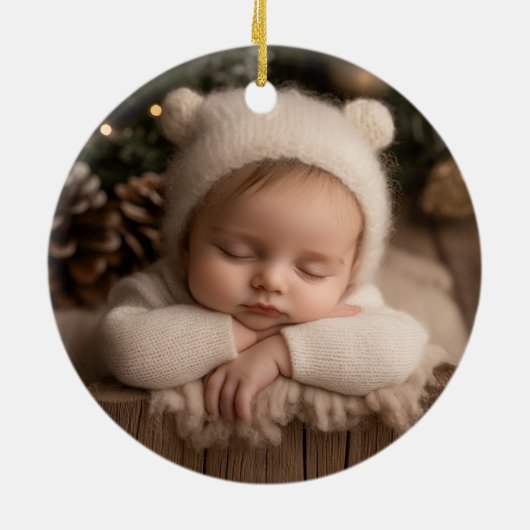  First Christmas Keepsake Keramisch Ornament (Achterkant)