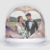 First Christmas Marble Wedding Gift Snow Globe Sneeuwbol (Voorkant)