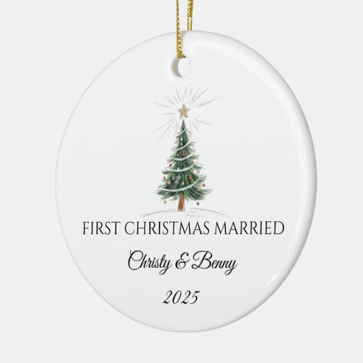 First Christmas Married 2025 Personalized Ornament (Links)