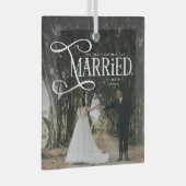 First Christmas Married Mr & Mrs Couples Photo  Glas Ornament (Voorkant Rechts)