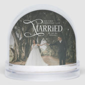 First Christmas Married Mr & Mrs Couples Photo  Sneeuwbol (Voorkant)