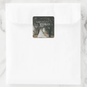 First Christmas Married Mr & Mrs Couples Photo Vierkante Sticker (Tas)