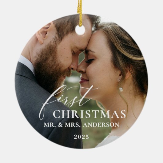 First Christmas Married Mr & Mrs Ornament (Achterkant)