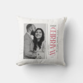 First  Christmas Married Wedding Photo Newlyweds Kussen (Voorkant)