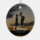 First Christmas Mommy Daddy Family Silhouette Keramisch Ornament (Links)