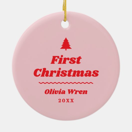 First Christmas Monogram Photo Holiday Ornament (Achterkant)