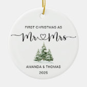 First Christmas Mr and Mrs Wedding Keramisch Ornament (Voorkant)