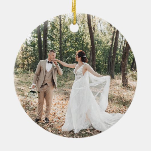 First Christmas Mr & Mrs Eucalyptus Keramisch Ornament (Achterkant)