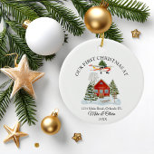 First Christmas New Home Cessna Airplane and Tree Briefkaart