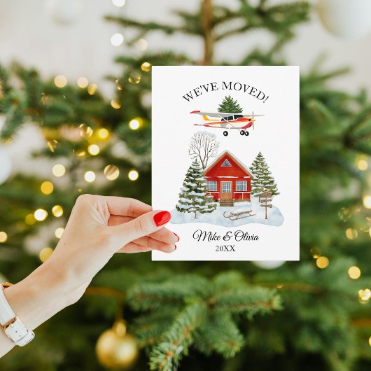 First Christmas New Home Cessna Airplane and Tree Briefkaart