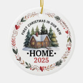 First Christmas New Home Customizable Photo Keramisch Ornament (Voorkant)