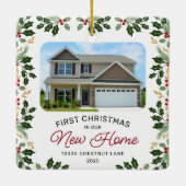 First Christmas New Home Photo Ornament (Achterkant)
