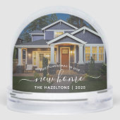 First Christmas New Home Photo White Script 2025 Sneeuwbol (Achterkant)