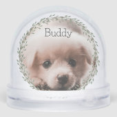 First Christmas new puppy photo family of three Sneeuwbol (Achterkant)