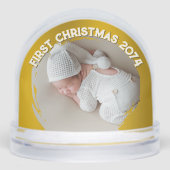 First Christmas Newborn Baby Gold Sneeuwbol (Voorkant)