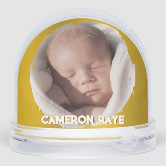 First Christmas Newborn Baby Gold Sneeuwbol (Achterkant)