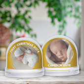 First Christmas Newborn Baby Gold Sneeuwbol