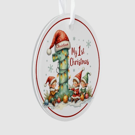 First Christmas Ornament – Elves (voorkant)