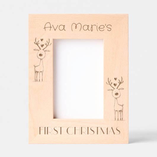 First Christmas, Personalized 4 x 6" Portrait Gegraveerde Lijstjes (Voorkant)
