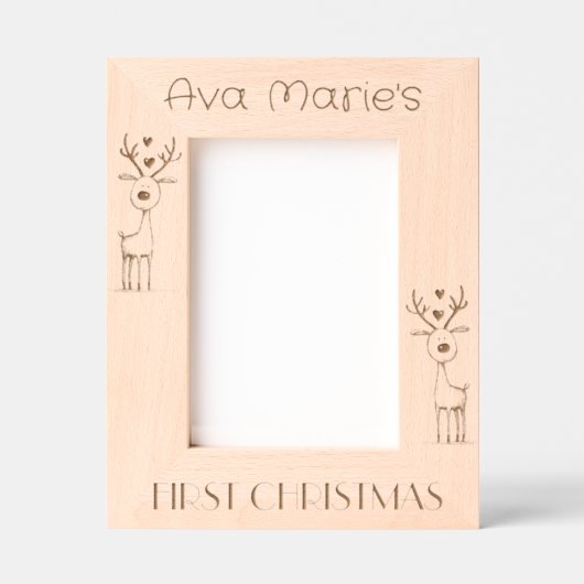 First Christmas, Personalized 5 x 7" Portrait Gegraveerde Lijstjes (Voorkant)
