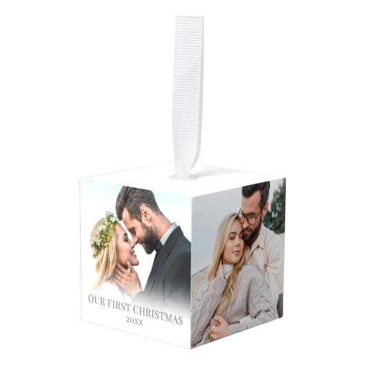 First Christmas Personalized Photo Decoratie (Voorkant hoekig)