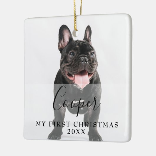 First Christmas Pet 2 Photo Script Name Keramisch Ornament (Links)
