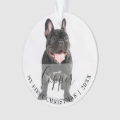 First Christmas Pet 2 Photo Script Name Ornament (voorkant)